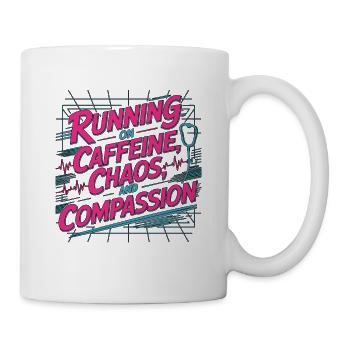Infirmière en réanimation fonctionnant sous caféine Réponse rapide du chaos - Mug blanc - blanc - Droite