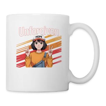 Anime Girl Peace & Hope – Vintage Retro Look - Mug - white - Right