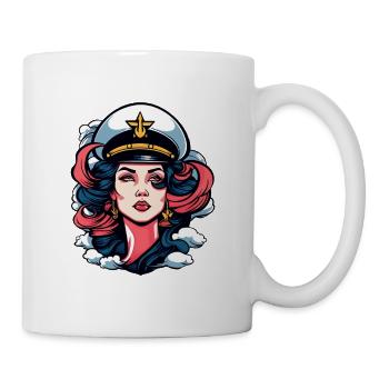 Kapitänin Pop Art Navallook - Tasse - Weiß - Rechts