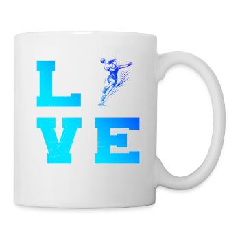 Frisches Handball Motiv für Handball fuer Frauen - Tasse - Weiß - Rechts