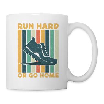 Running Run Hard Or Go Home Marathon Runner - Mug - white - Right