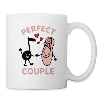 Perfect Couple Music Note Ballet Shoe Hearts - Tasse - Weiß - Rechts