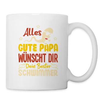 Alles Gute Papa wünscht dir dein bester Schwimmer - Tasse - Weiß - Rechts