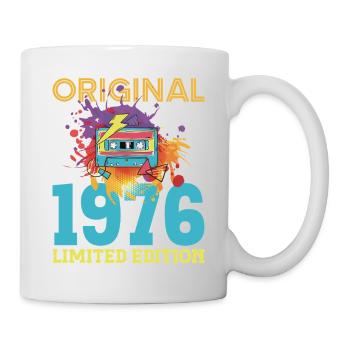 50-jähriges Jubiläum 1976 Retro-Vintage-Kassette - Tasse - Weiß - Rechts