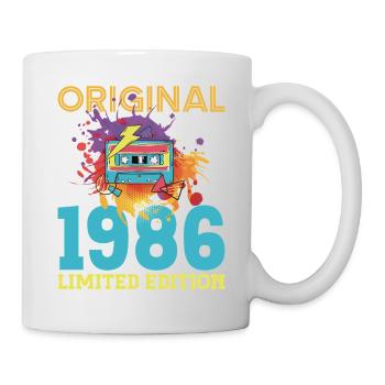 Anniversaire 40 ans 1986 Cassette Vintage Rétro - Mug blanc - blanc - Droite