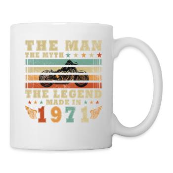 55e anniversaire Motocycliste Vintage 1971 - Mug blanc - blanc - Droite
