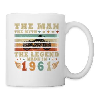 Vintage 1961 Born Motorcycle Birthday Gift - Mug - white - Right