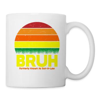 Bruh Retro Sunset Logo - Mug blanc - blanc - Droite
