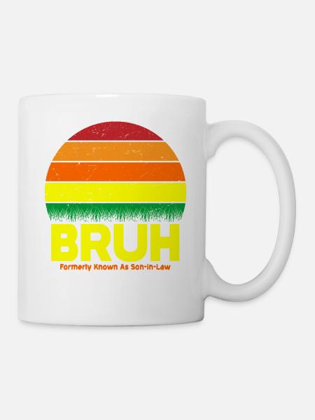 Bruh Retro Sunset Logo - Tasse - Weiß