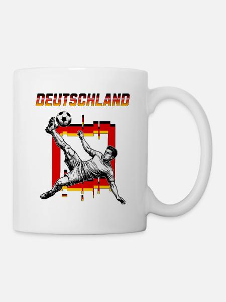 Fußball Deutschland Fallrückzieher Seitfallzieher - Tasse - Weiß