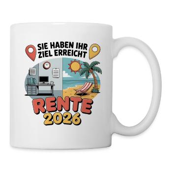 Rente Pensionist Pensionierung 2026 Mann & Frau - Tasse - Weiß - Rechts