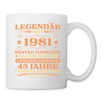 1981 vintage 45 years perfectly aged - Mug - white - Right