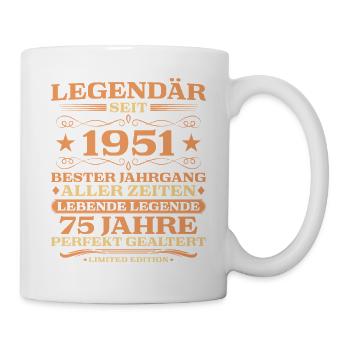 1951 millésime 75 ans parfaitement vieilli - Mug blanc - blanc - Droite