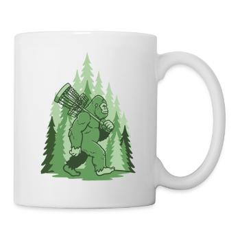 Sasquatch Disc Golf Basket Forest Lustiges Frisbee - Tasse - Weiß - Rechts