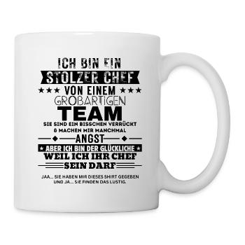 Fier patron d’une excellente équipe - Mug blanc - blanc - Droite