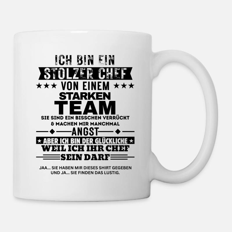Stolzer Chef von einem starken Team - Mug - white