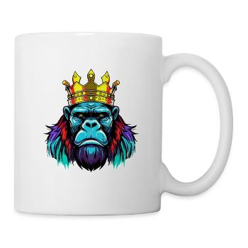 Couronne de néon gorille - Mug blanc - blanc - Droite