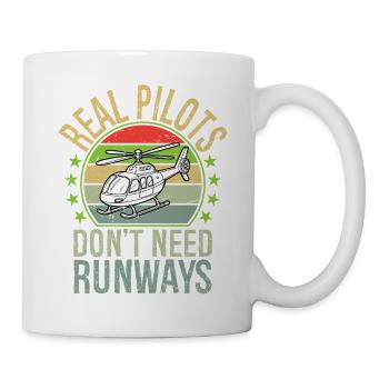Real Pilots Don't Need Runways Vintage - Tasse - Weiß - Rechts