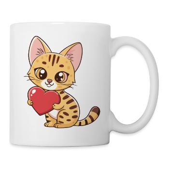 Kawaii Heart Tabby Kitten - Mug - white - Right