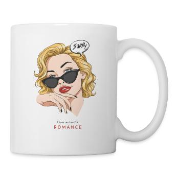 Pas de temps pour la romance Pop art Woman Design - Mug blanc - blanc - Droite