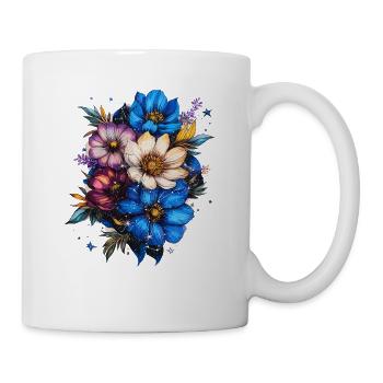 Blütenkosmos Farbexplosion - Tasse - Weiß - Rechts