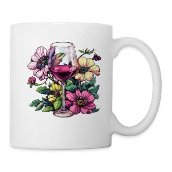 Flower wine in a glass - Mug - white - Right