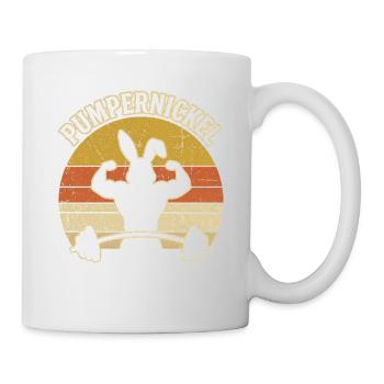 Pumpernickel Bodybuilding Bunny Fitness Gym Wortspi - Mug - white - Right