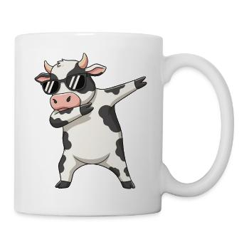 Cool Dabbing Cow Sunglasses Cartoon Art - Mug - white - Right