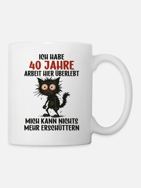 40 Jähriges Firmenjubiläum Dienstjubiläum Arbeit - Tasse - Weiß