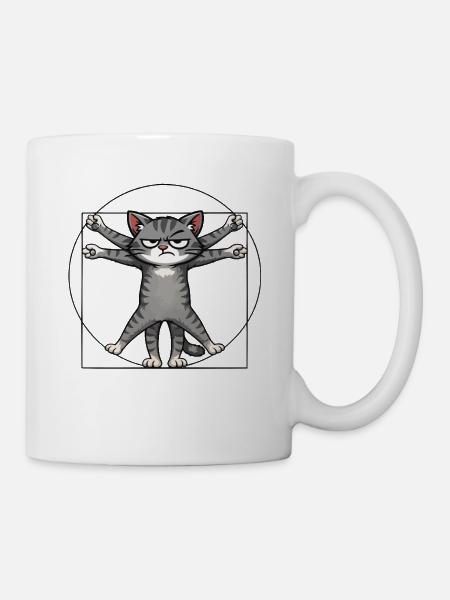 Mehrarmiger Grummelkatze - Tasse - Weiß