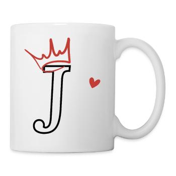Buchstabe j Kronenherz - Tasse - Weiß - Rechts