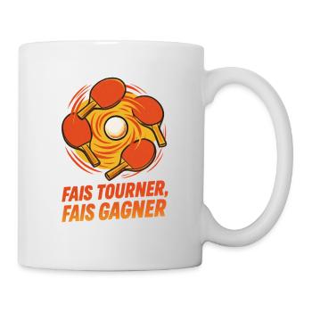 Fais tourner Fais gagner - Ping Pong - Mug blanc - blanc - Droite
