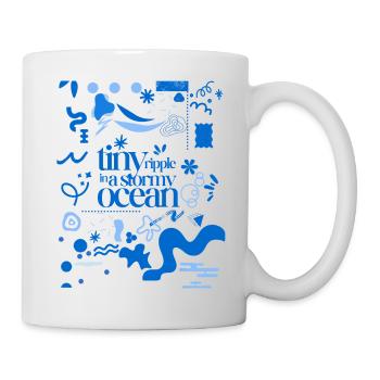 Tiny ripple in a stormy ocean (busy pattern) - Mug - white - Right