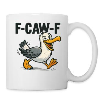 lustige möwe spruch, f caw f - Tasse - Weiß - Rechts