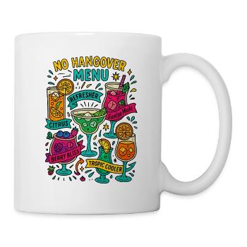 no hangover menu, mocktail karte - Tasse - Weiß - Rechts