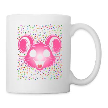 Karnevals Maus | Partner Kostüm Damen - Tasse - Weiß - Rechts