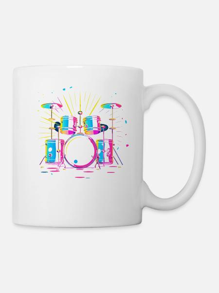 Schlagzeug - Tasse - Weiß