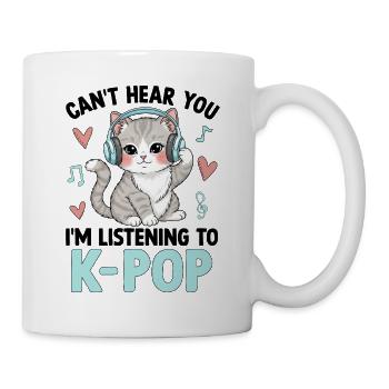 Je ne t’entends pas en écoutant de la K Pop - Mug blanc - blanc - Droite
