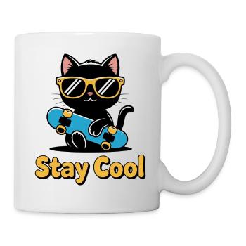 Skater Cat Stay Cool - Mug - white - Right