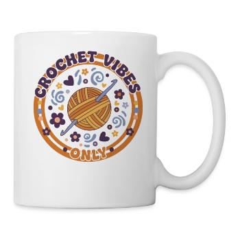 Vibrations au crochet : seulement drôles, amateur du crochet - Mug blanc - blanc - Droite
