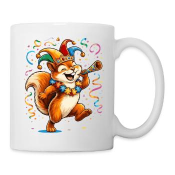 Écureuil de carnaval – Motif coloré de carnaval - Mug blanc - blanc - Droite