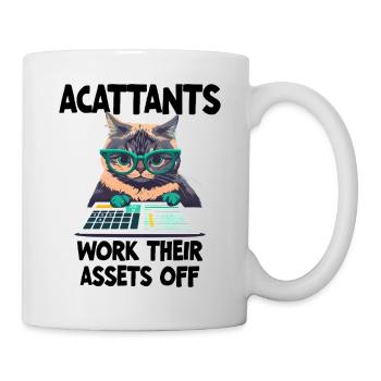 Lustige Buchhalter arbeiten ihr Vermögen ab - Tasse - Weiß - Rechts