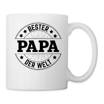 Papa bestes Geschenk: Lustiger Spruch für Väter - Tasse - Weiß - Rechts