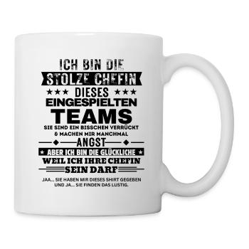 le fier patron de cette équipe bien entraînée - Mug blanc - blanc - Droite