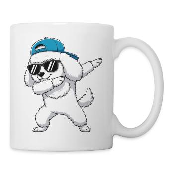 Cool Dabbing Pudel Sonnenbrille Cartoon-Kunst - Tasse - Weiß - Rechts