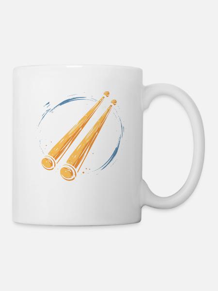 Schlagzeugstöcke Grafik - Tasse - Weiß