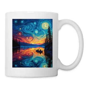 Kayak Van Gogh Nuit étoilée - Mug blanc - blanc - Droite