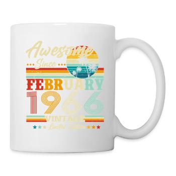 Vintage février 1966 Vintage Rétro Anniversaire - Mug blanc - blanc - Droite