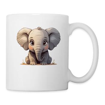 Niedliches Elefantenbaby Cartoon - Tasse - Weiß - Rechts