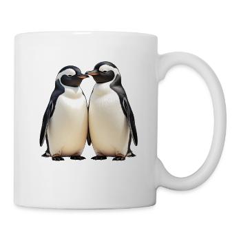 Kuschelpinguin-Duo im Blick - Tasse - Weiß - Rechts